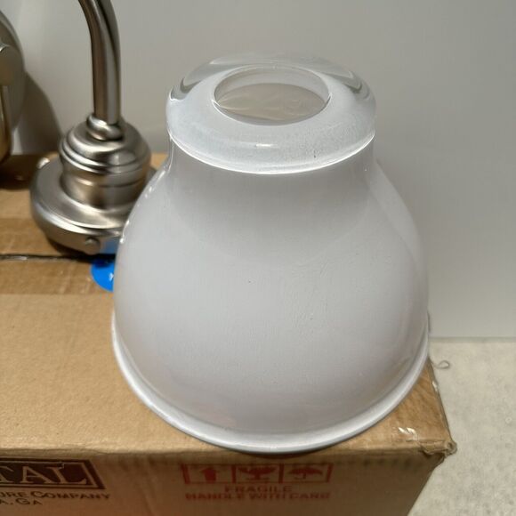 Capital Lighting 8301-128 Brushed Nickel Baxter 1-Light Bath Sconce Milk Glass - Picture 4 of 16